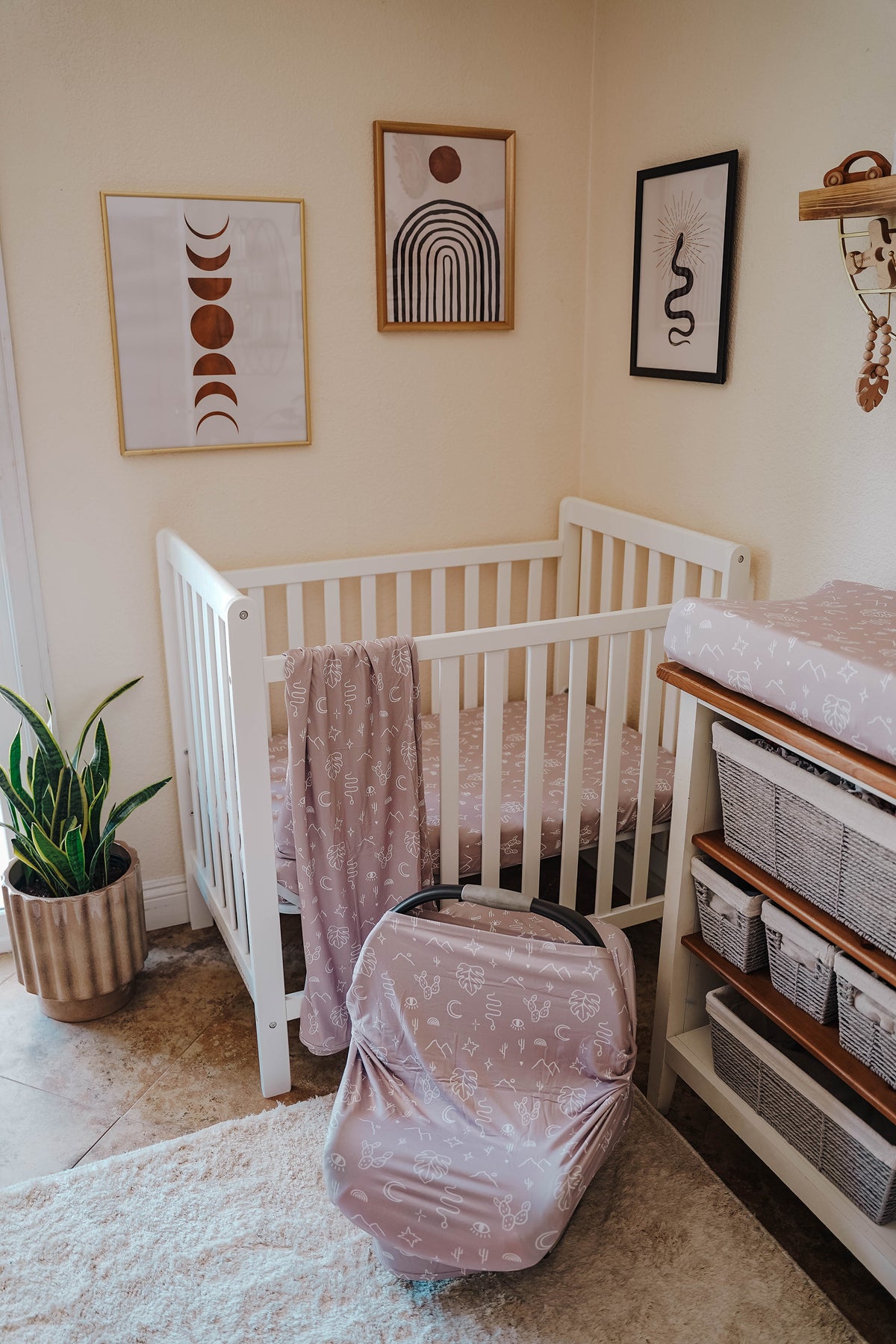 Knit Jersey Swaddle Baby Blanket | Taupe Mojave Desert - LITTLEMISSDESSA