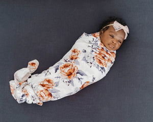 Knit Jersey Swaddle Baby Blanket | Sweet Periwinkle - LITTLEMISSDESSA