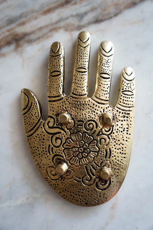 Buddha Floral Motif Metal Hand - LITTLEMISSDESSA