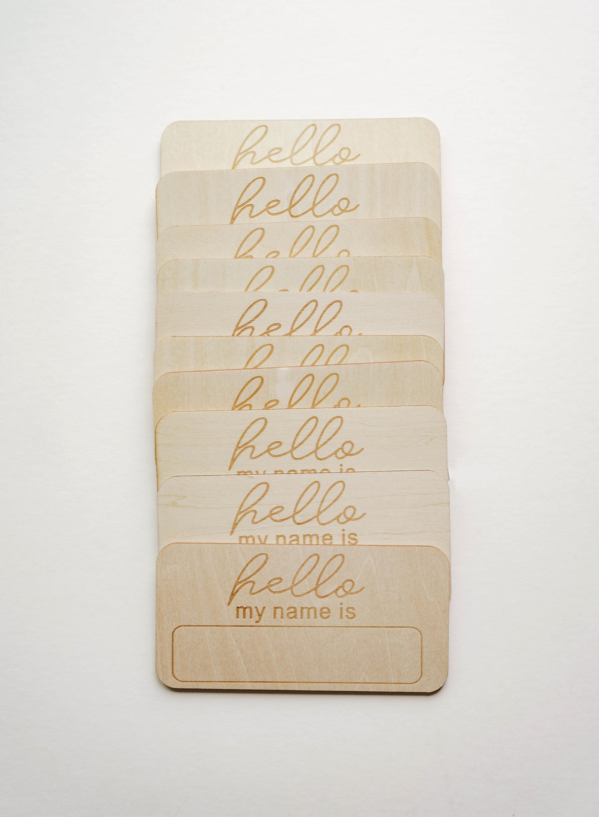 Hello My Name is Wooden Announcement - LITTLEMISSDESSA