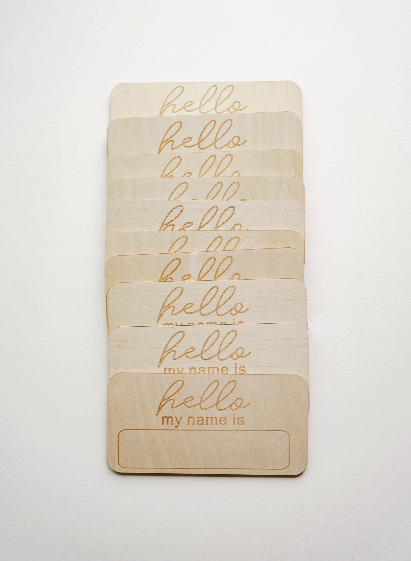 Hello My Name is Wooden Announcement - LITTLEMISSDESSA