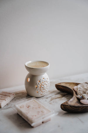 Glazed Wax Melt Warmer - Floral Motif - LITTLEMISSDESSA