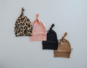 Newborn Baby Knotted Hat | Dark Camel Rib - LITTLEMISSDESSA