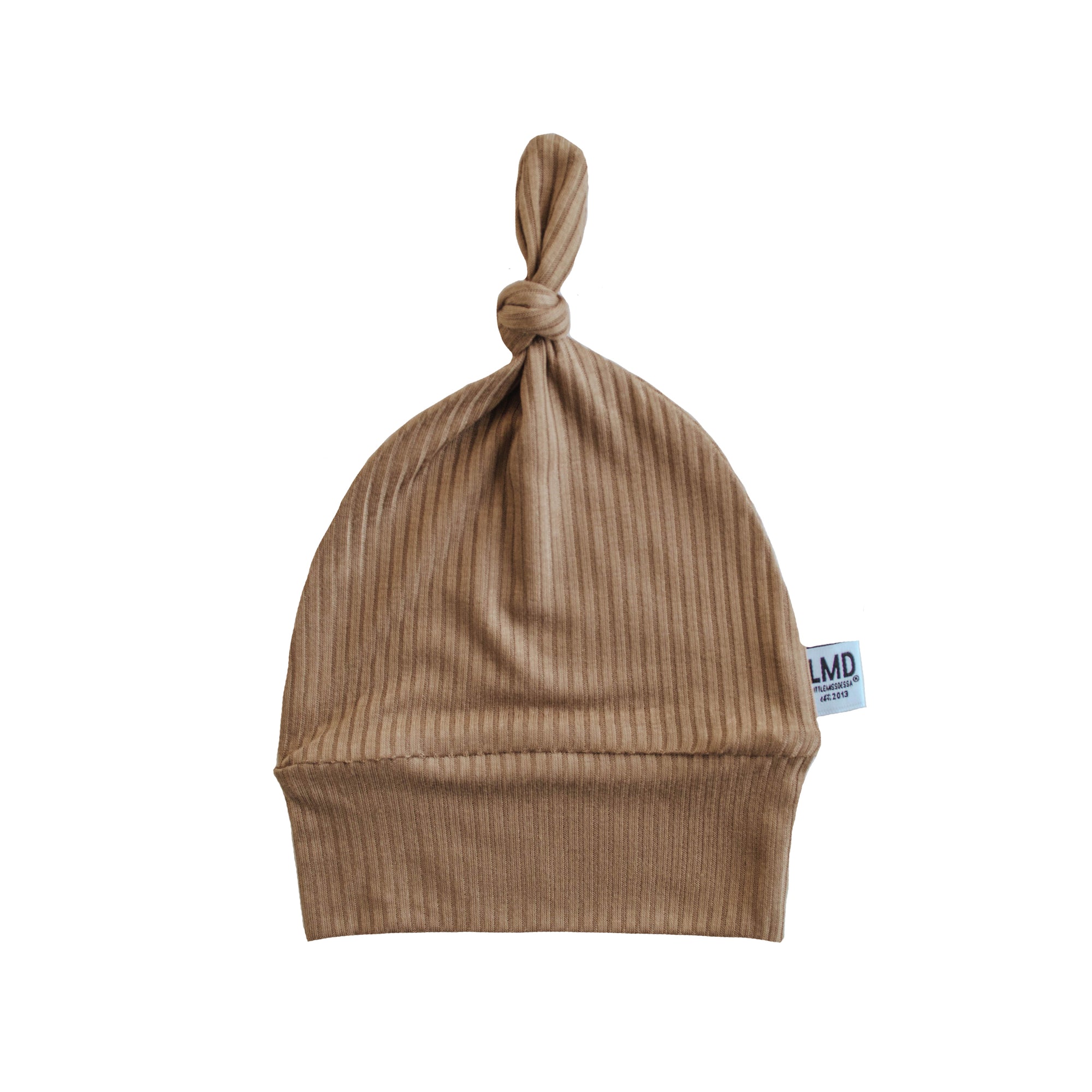 Newborn Baby Knotted Hat | Dark Camel Rib - LITTLEMISSDESSA