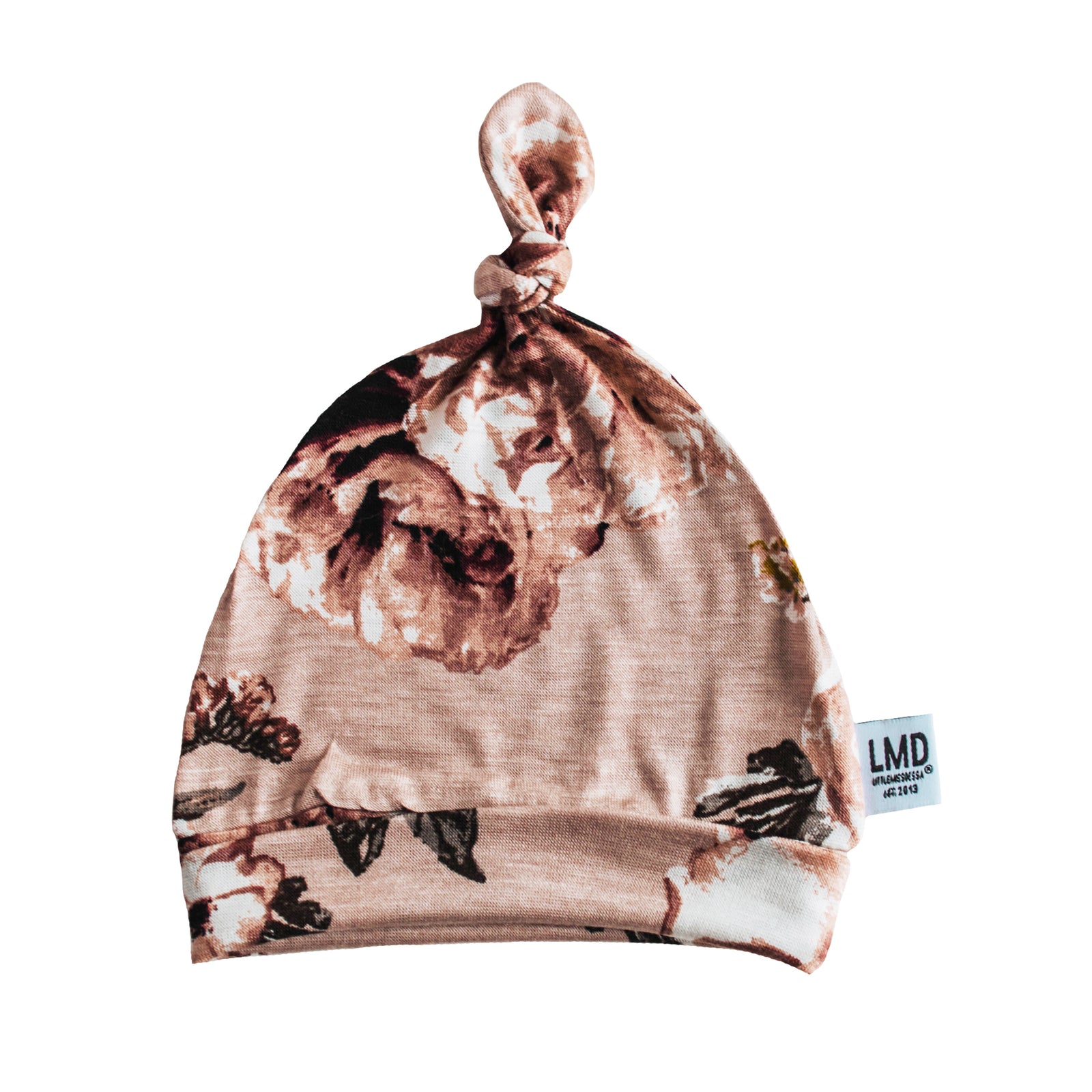 Newborn Baby Knotted Hat | English Rose - LITTLEMISSDESSA