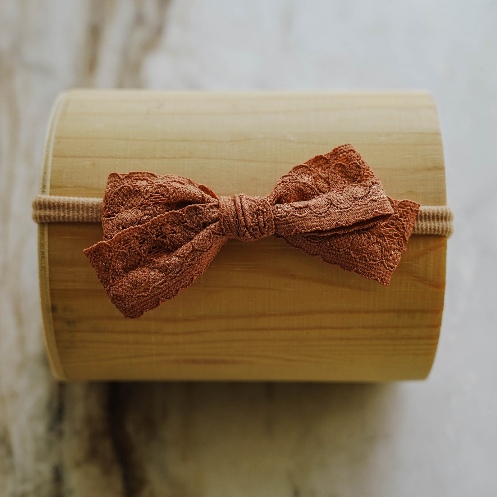 Hazelnut Lace Bow - LITTLEMISSDESSA