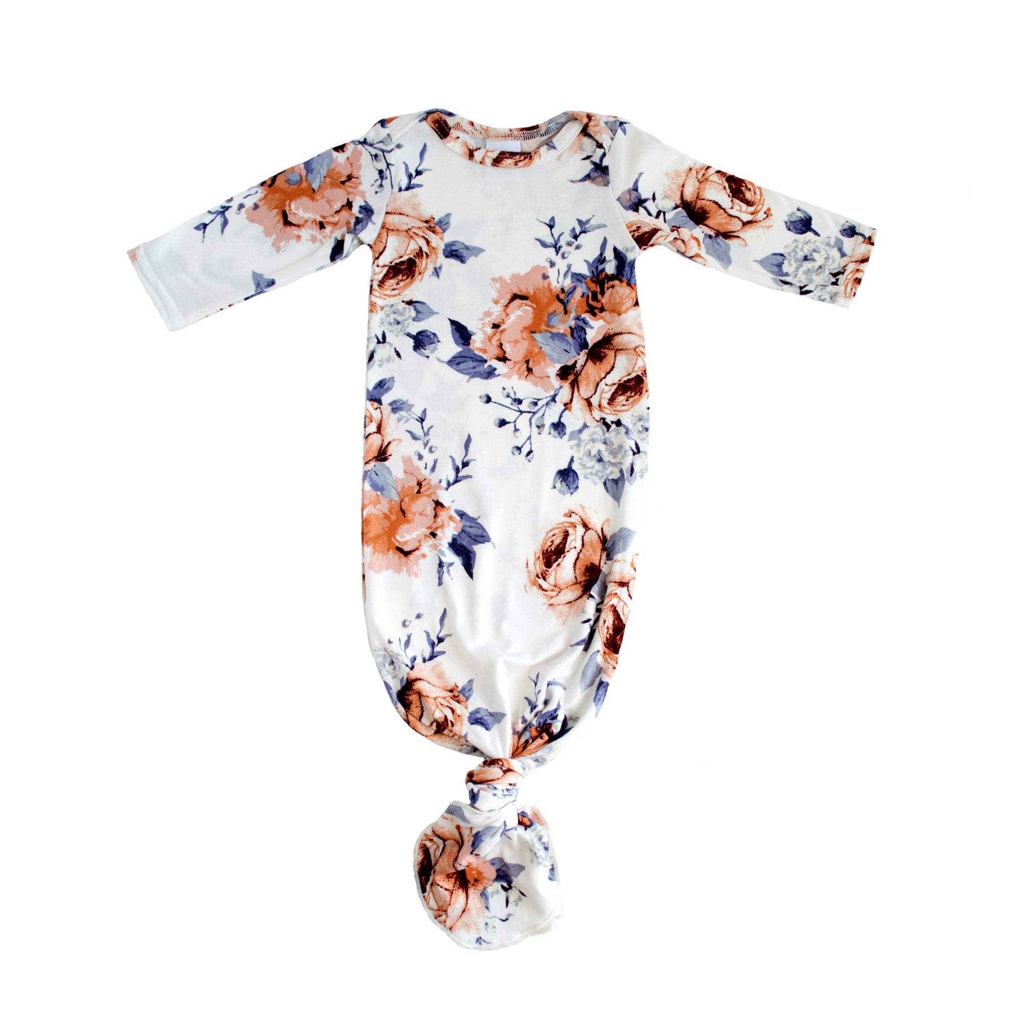 Knotted Gown | Sweet Periwinkle Floral - LITTLEMISSDESSA