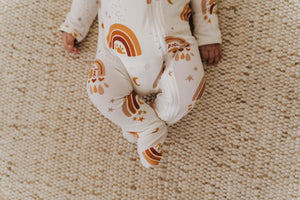 Cozy Zipper Footie Sleeper | Love & Light Rainbow - LITTLEMISSDESSA