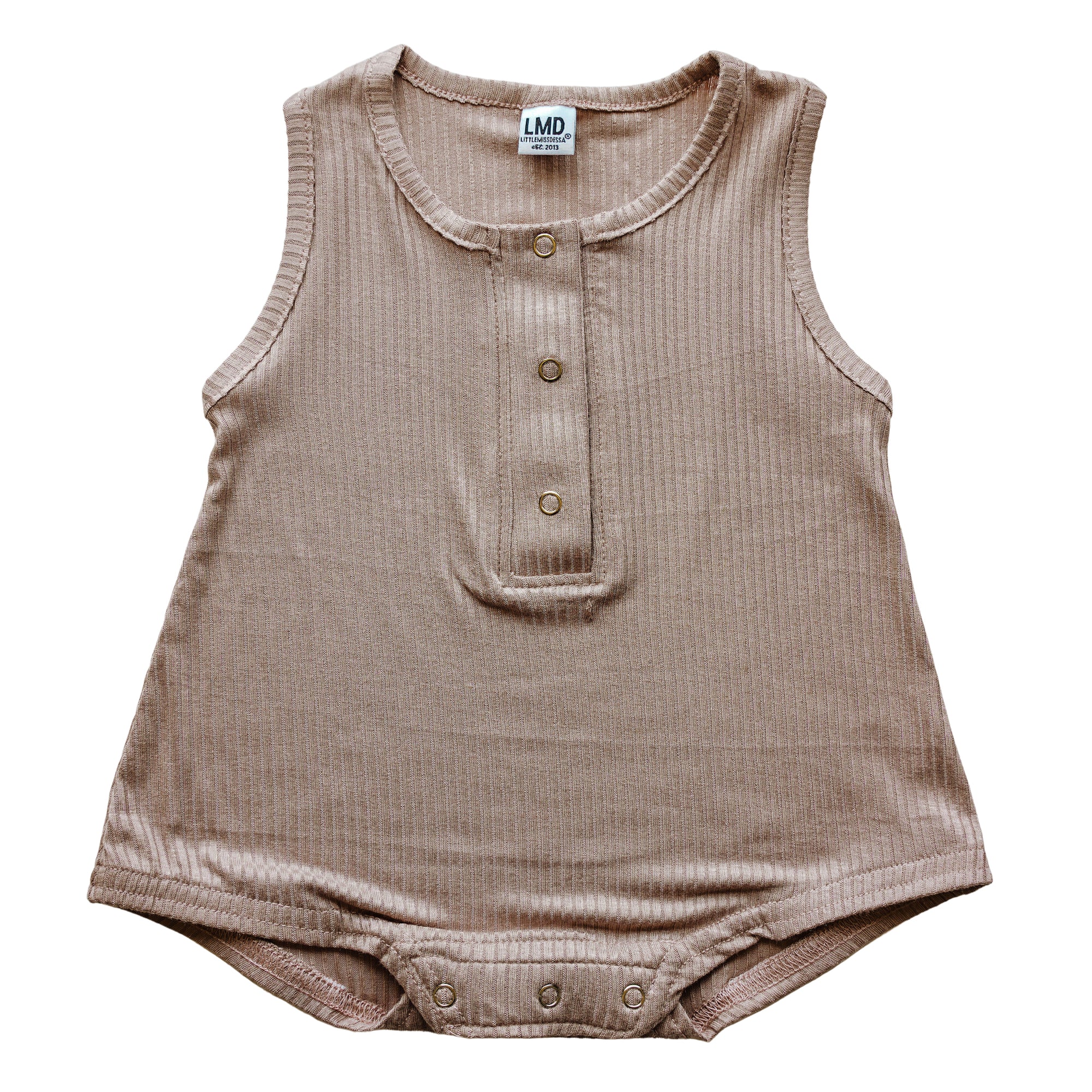 Cozy Romper | Mocha Rib - LITTLEMISSDESSA