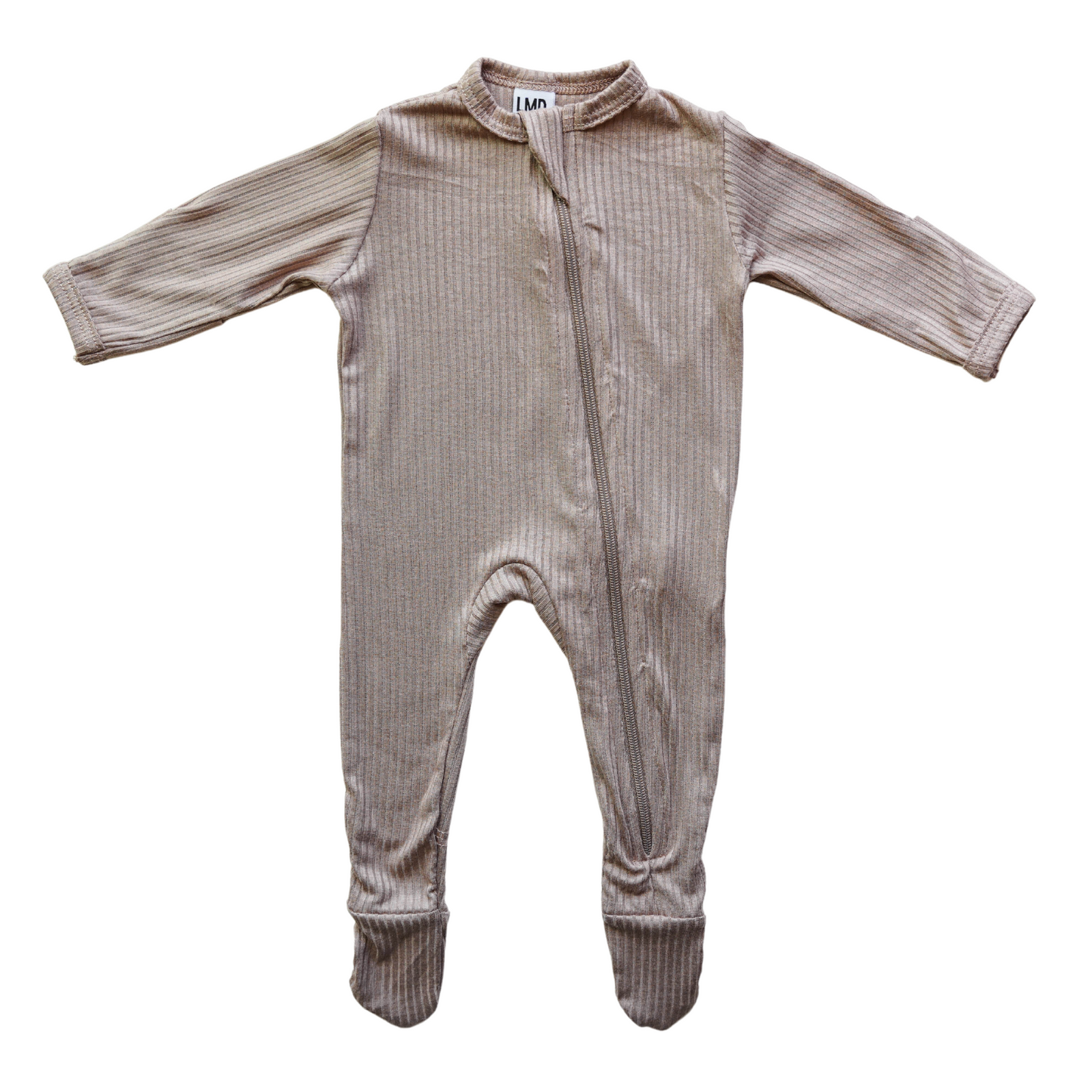 Cozy Zipper Footie Sleeper | Mocha Rib - LITTLEMISSDESSA