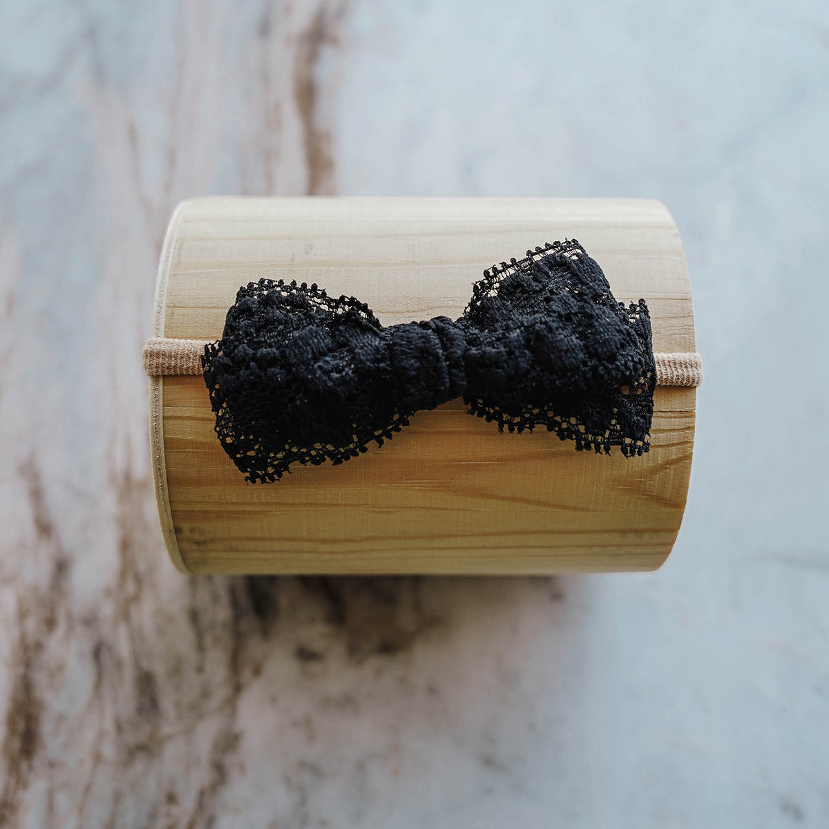 Noir Lace Bow - LITTLEMISSDESSA