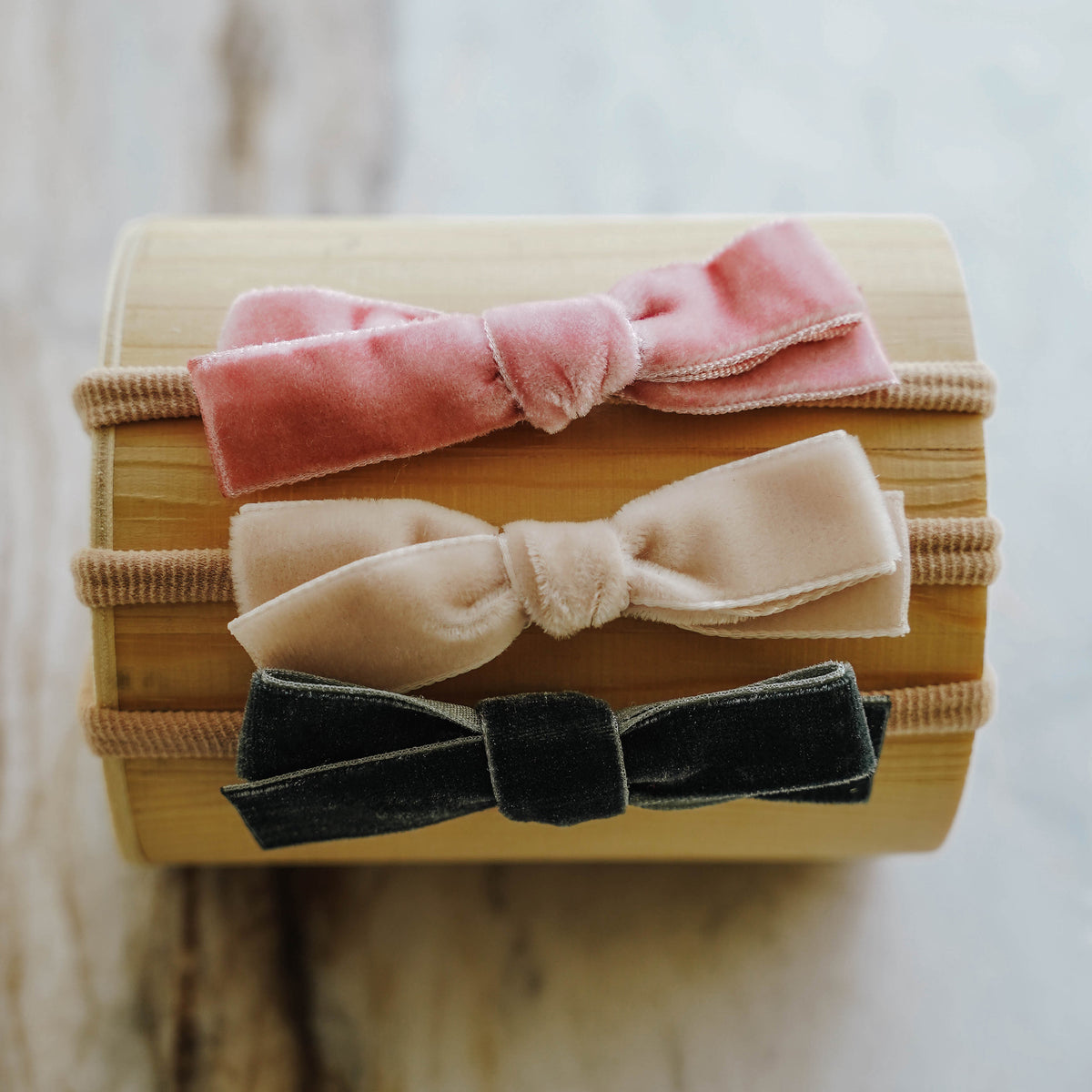 Oversized Velvet Bow Headband Set | Rose Garden - LITTLEMISSDESSA