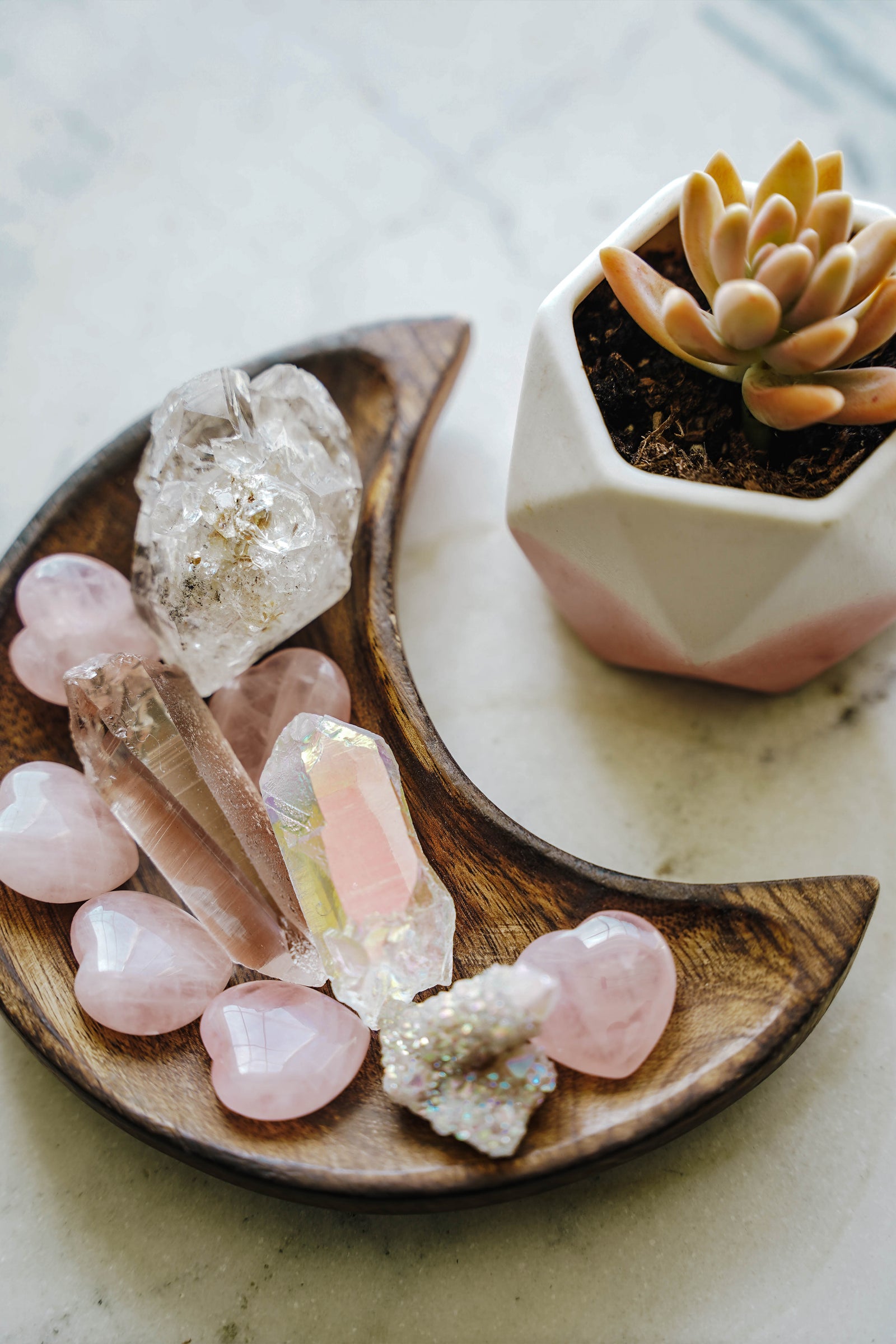 Rose Quartz Heart Crystal - LITTLEMISSDESSA