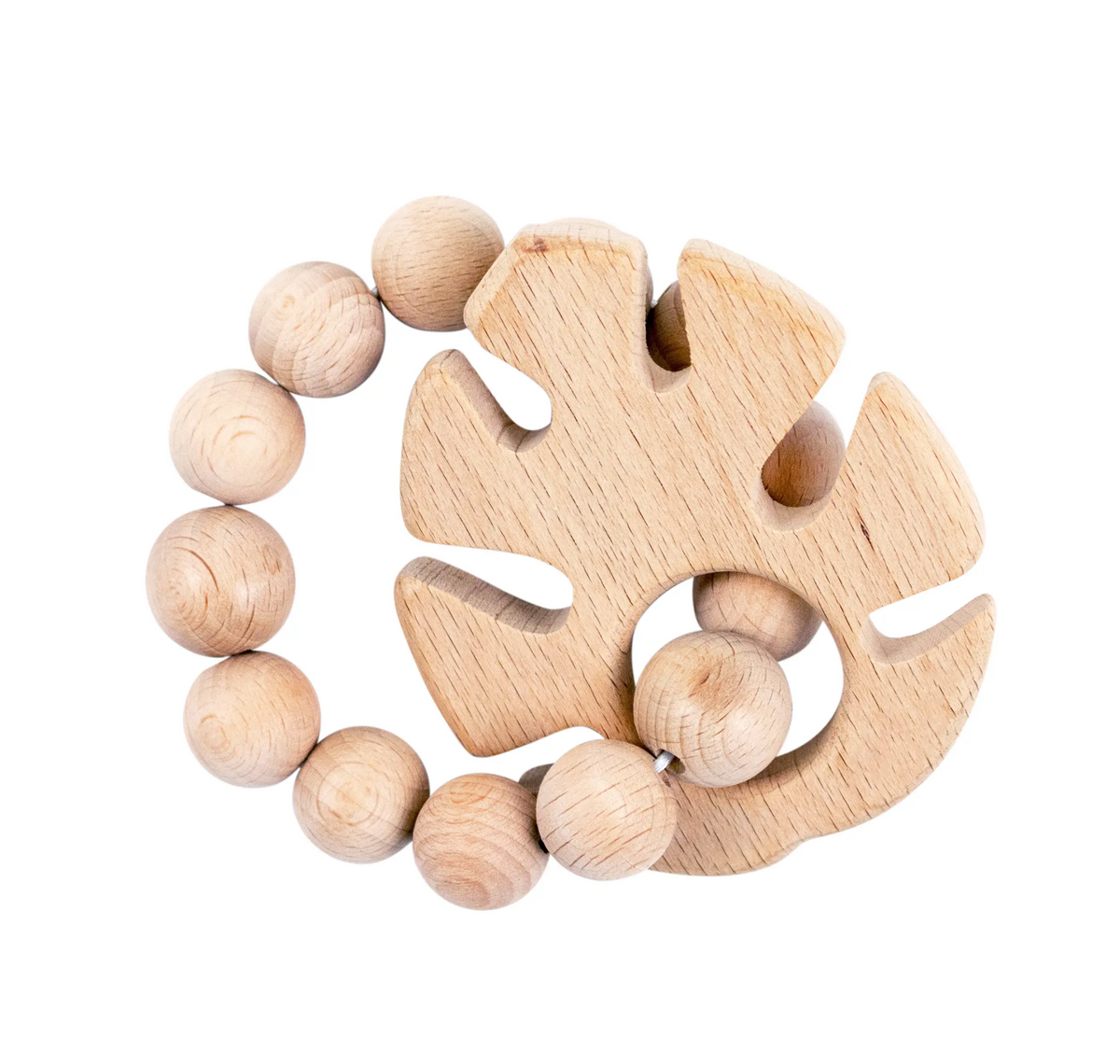 Tropical Leaf Natural Wooden Teether - LITTLEMISSDESSA
