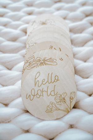 Hello World Wild Flower Monthly Milestone Disc Set - LITTLEMISSDESSA