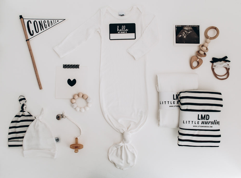 Knotted Gown | Blanc White Rib - LITTLEMISSDESSA